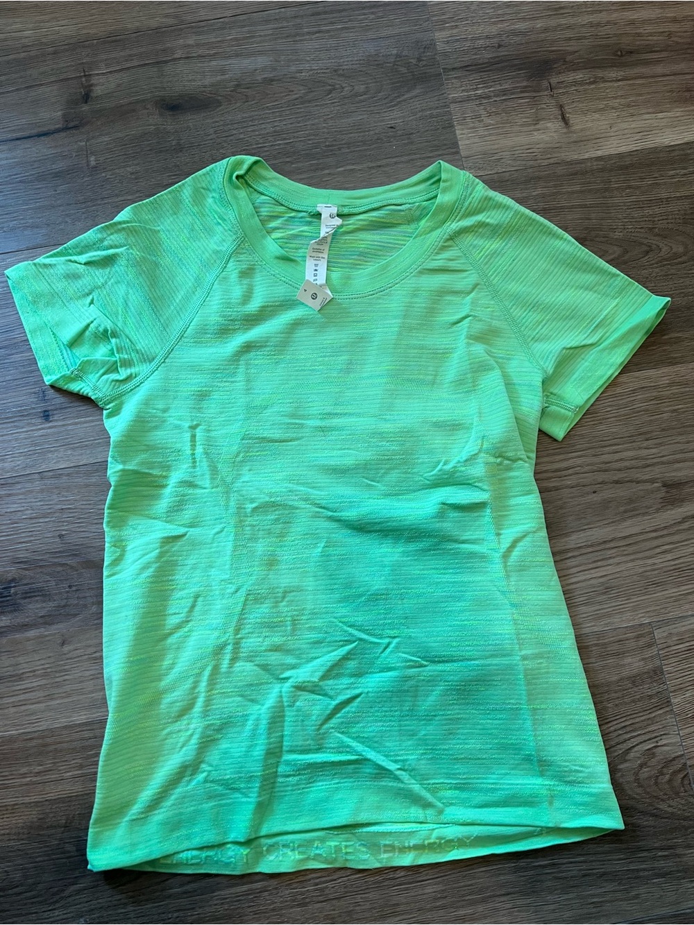 CROPPED bright green lululemon shirt